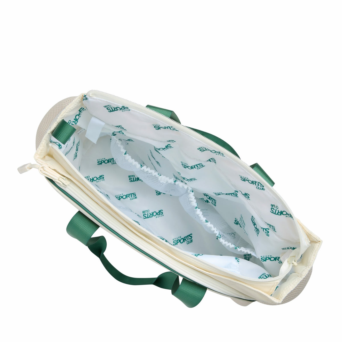 Riley Tennis Tote Nylon Ivory/Green