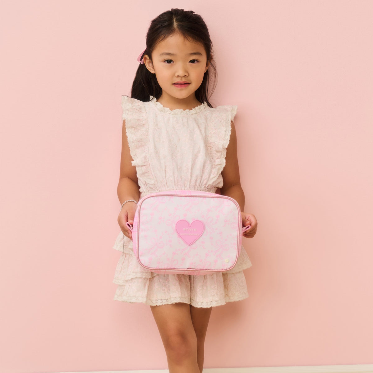 STATE x LoveShackFancy Travel Pouch Set Nylon Pink Vanilla