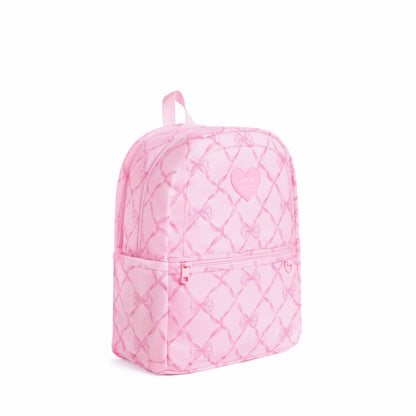 STATE x LoveShackFancy Kane Double Pocket Backpack Recycled Polyester Canvas Pink Peppermint