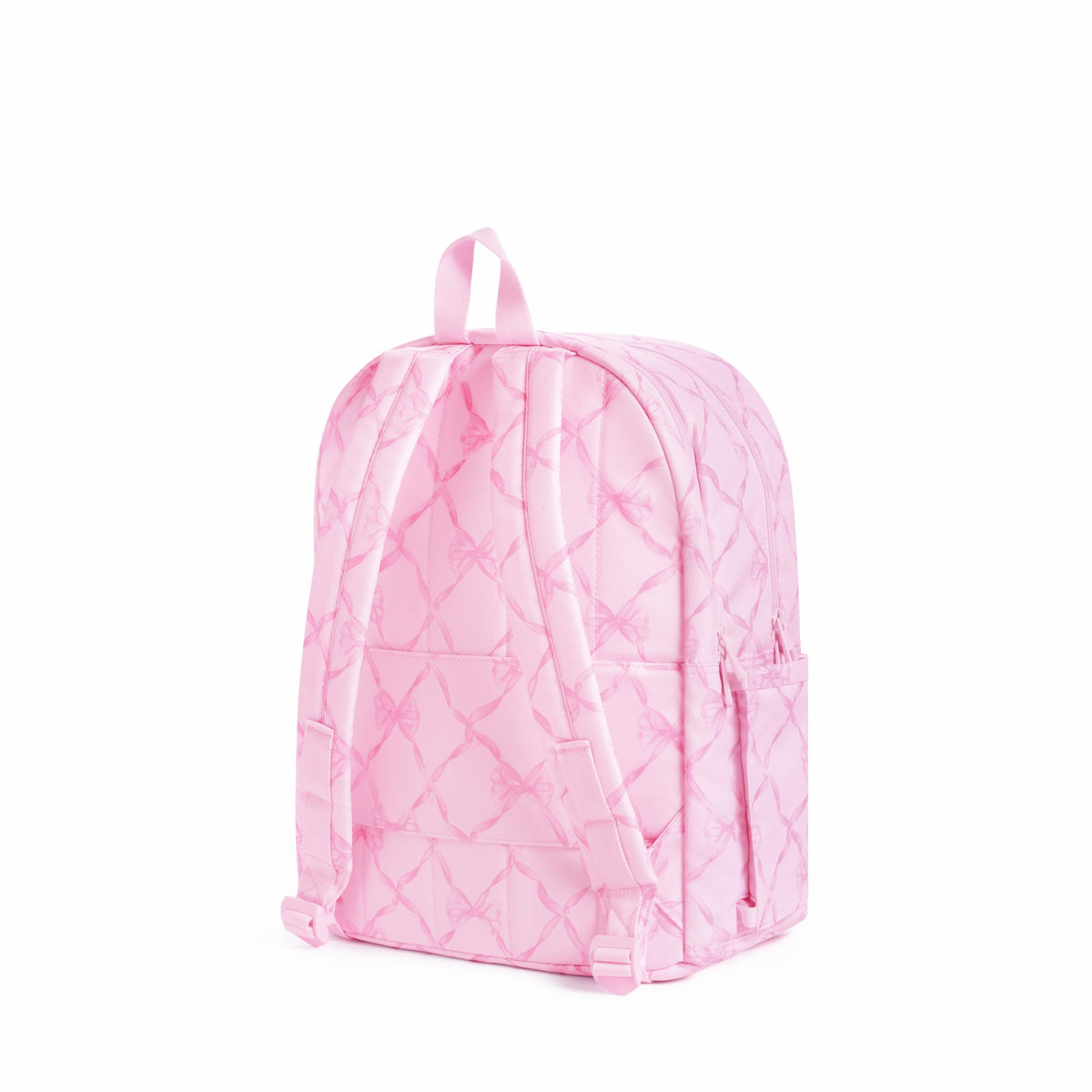 STATE x LoveShackFancy Kane Double Pocket Backpack Recycled Polyester Canvas Pink Peppermint