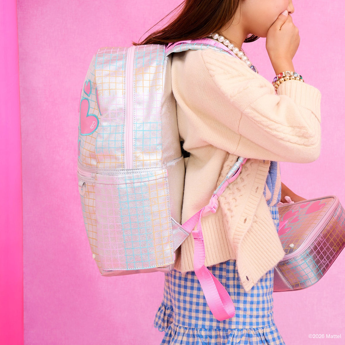 STATE x Barbie™ Kane Backpack Barbie Multi Grid Hearts