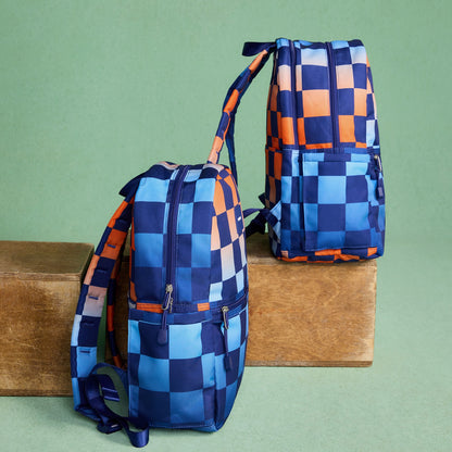 Kane Kids Travel Backpack Printed Canvas Gradient Checkerboard