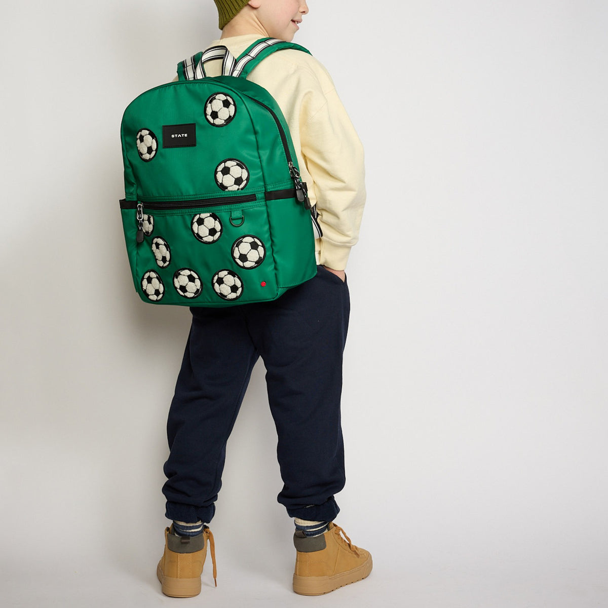 Kane Kids Backpack Nylon Fuzzy Soccer Balls