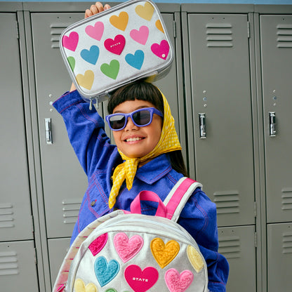 Rodgers Lunch Box Metallic Happy Fuzzy Hearts