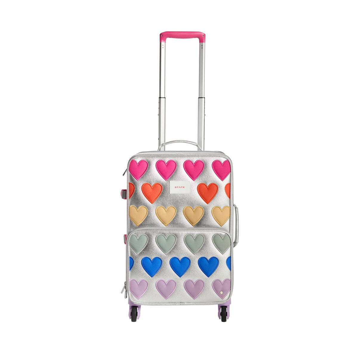 Logan Suitcase Metallic Patchwork Hearts