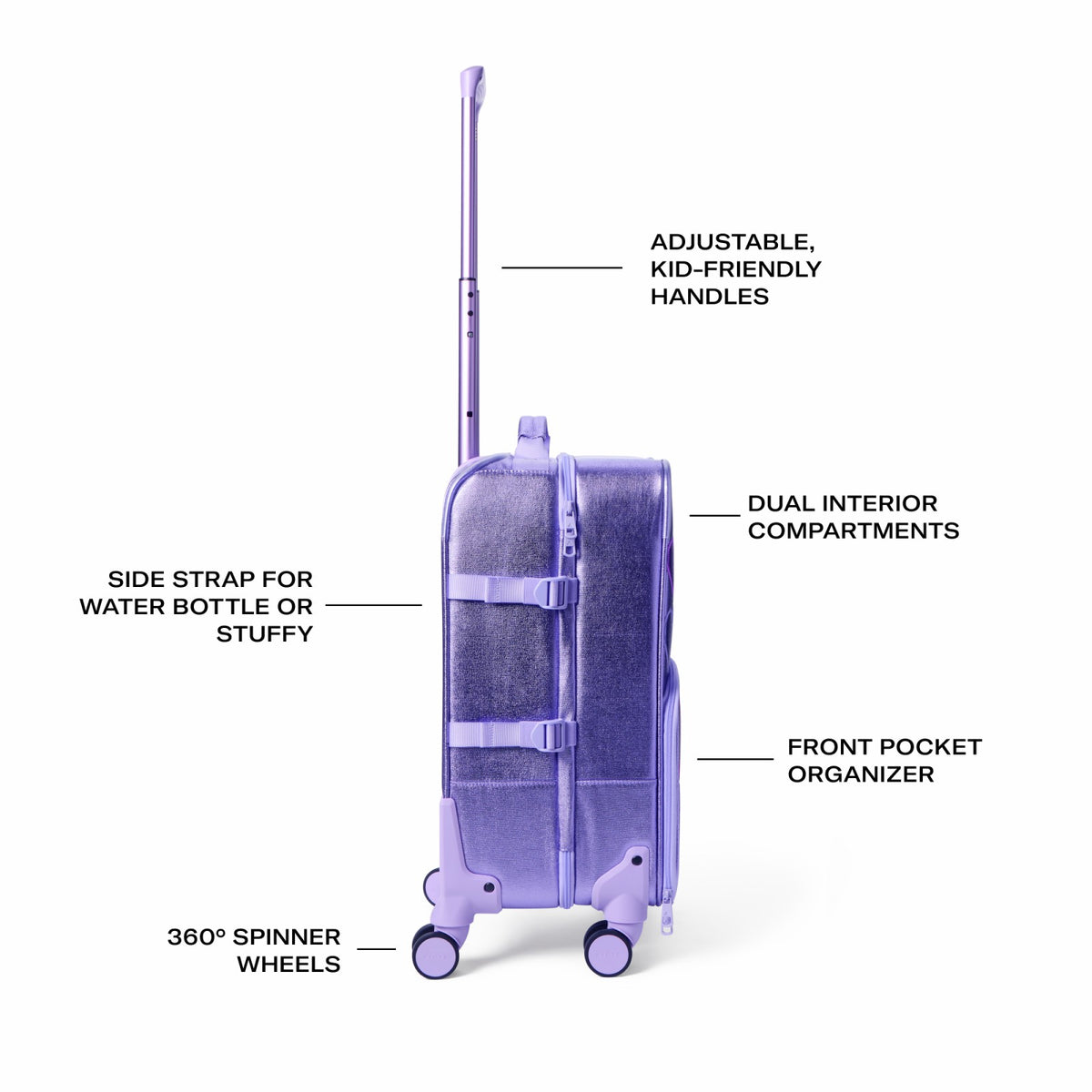Logan Suitcase Metallic 3D Hearts