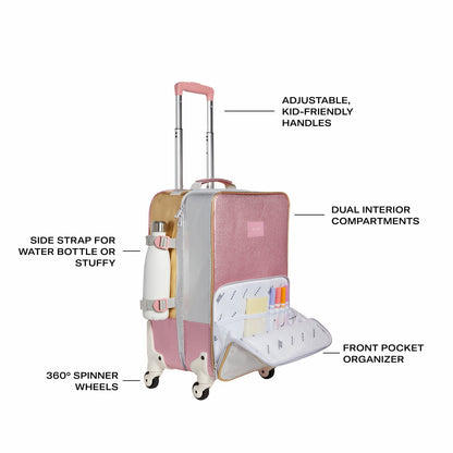 Logan Suitcase Metallic Pink/Silver