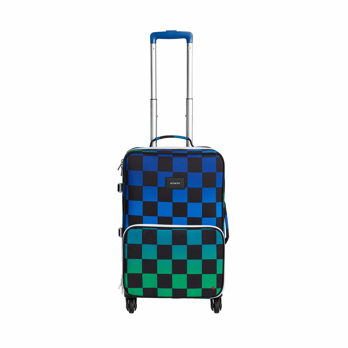 Logan Suitcase Printed Canvas Blue Checkerboard