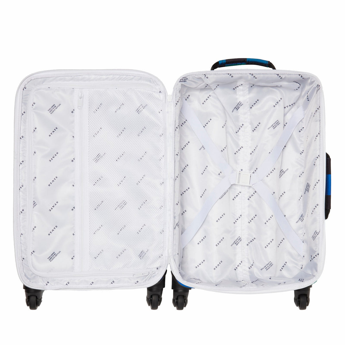 Logan Suitcase Printed Canvas Blue Checkerboard