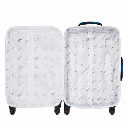 Logan Suitcase Printed Canvas Blue Checkerboard