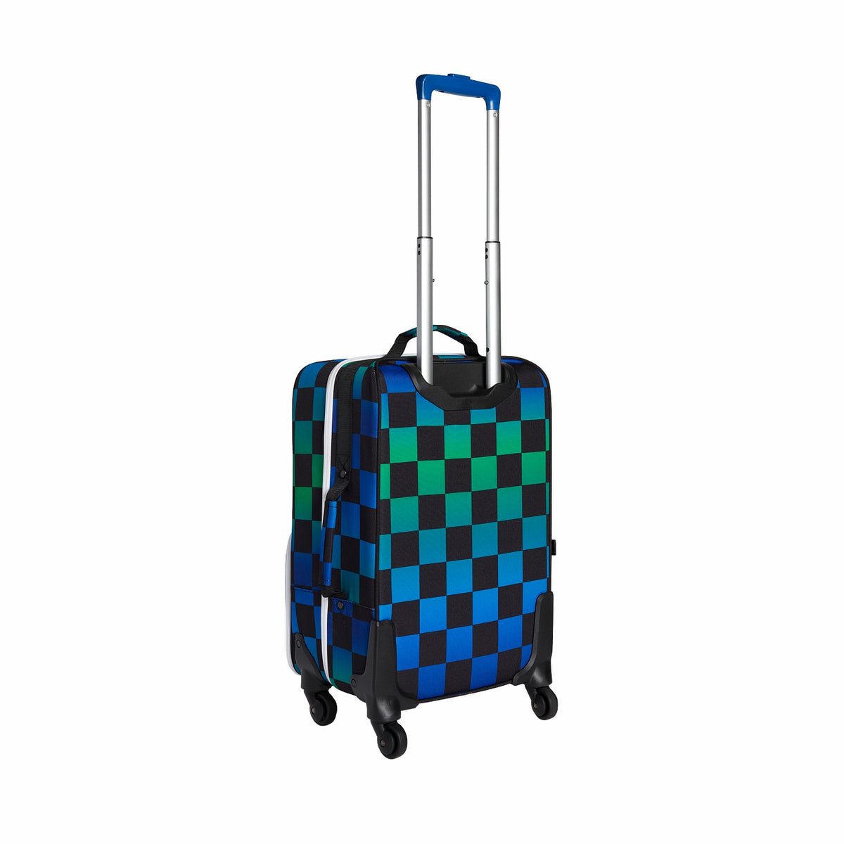 Logan Suitcase Printed Canvas Blue Checkerboard