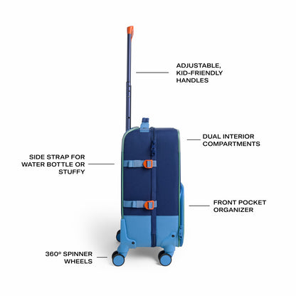Logan Carry-On Suitcase Blue Green Orange