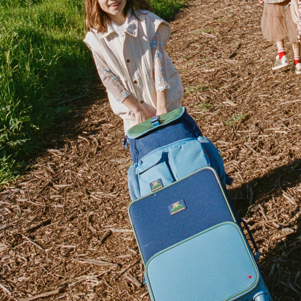 Logan Carry-On Suitcase Blue Green Orange