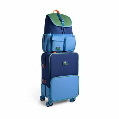 Logan Carry-On Suitcase Blue Green Orange