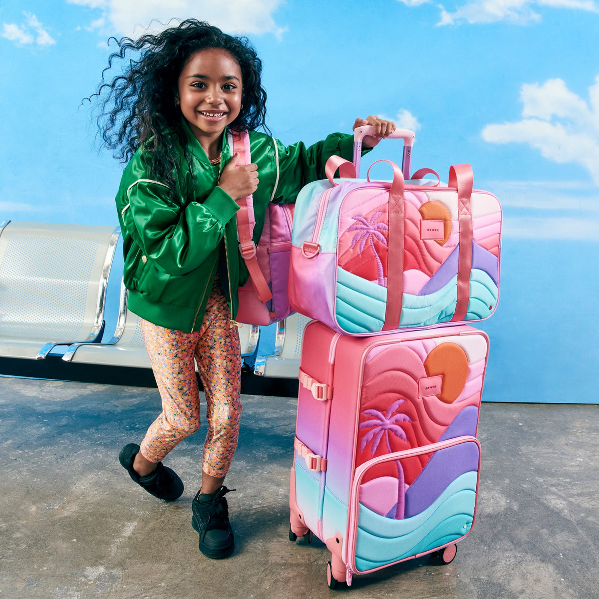 Logan Suitcase Nylon Puffer Sunset