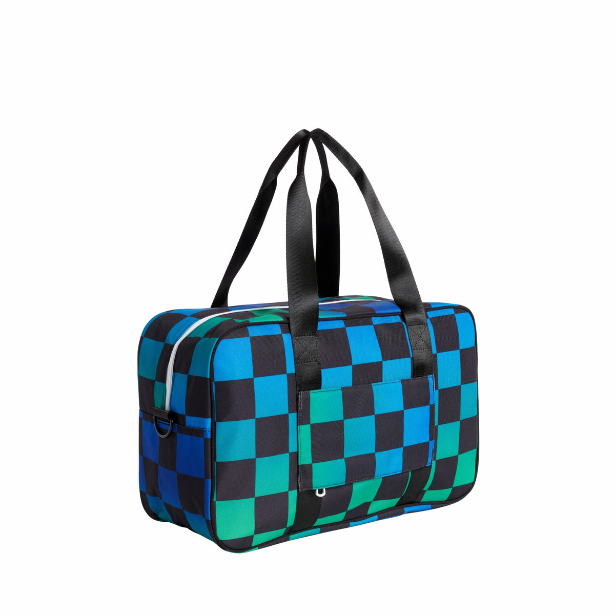Rockaway Duffle Recycled Polyester Canvas Blue Checkerboard