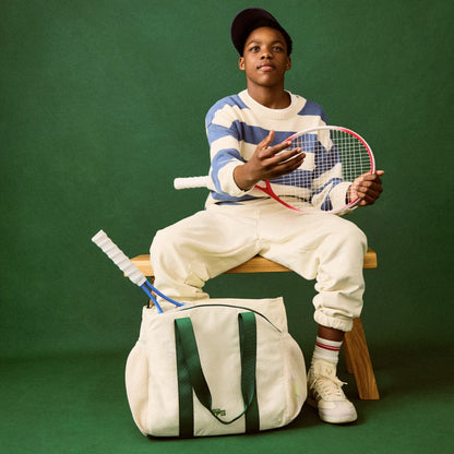 Riley Tennis Tote Nylon Ivory/Green