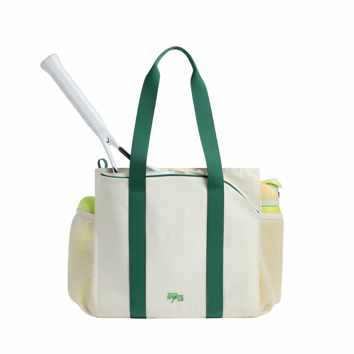 Riley Tennis Tote Nylon Ivory/Green