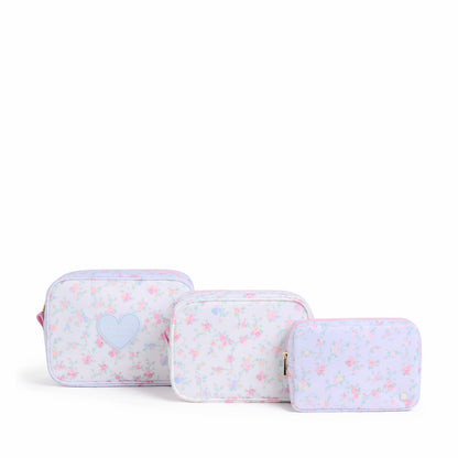 STATE x LoveShackFancy Travel Pouch Set Nylon Confetti Bloom / Wildflower Blue