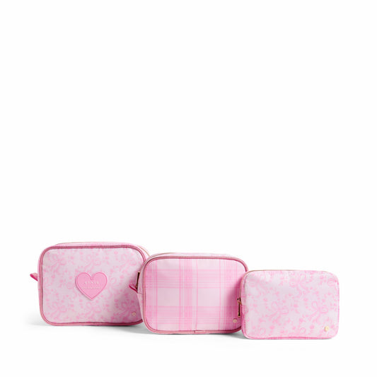 STATE x LoveShackFancy Travel Pouch Set Nylon Pink Vanilla