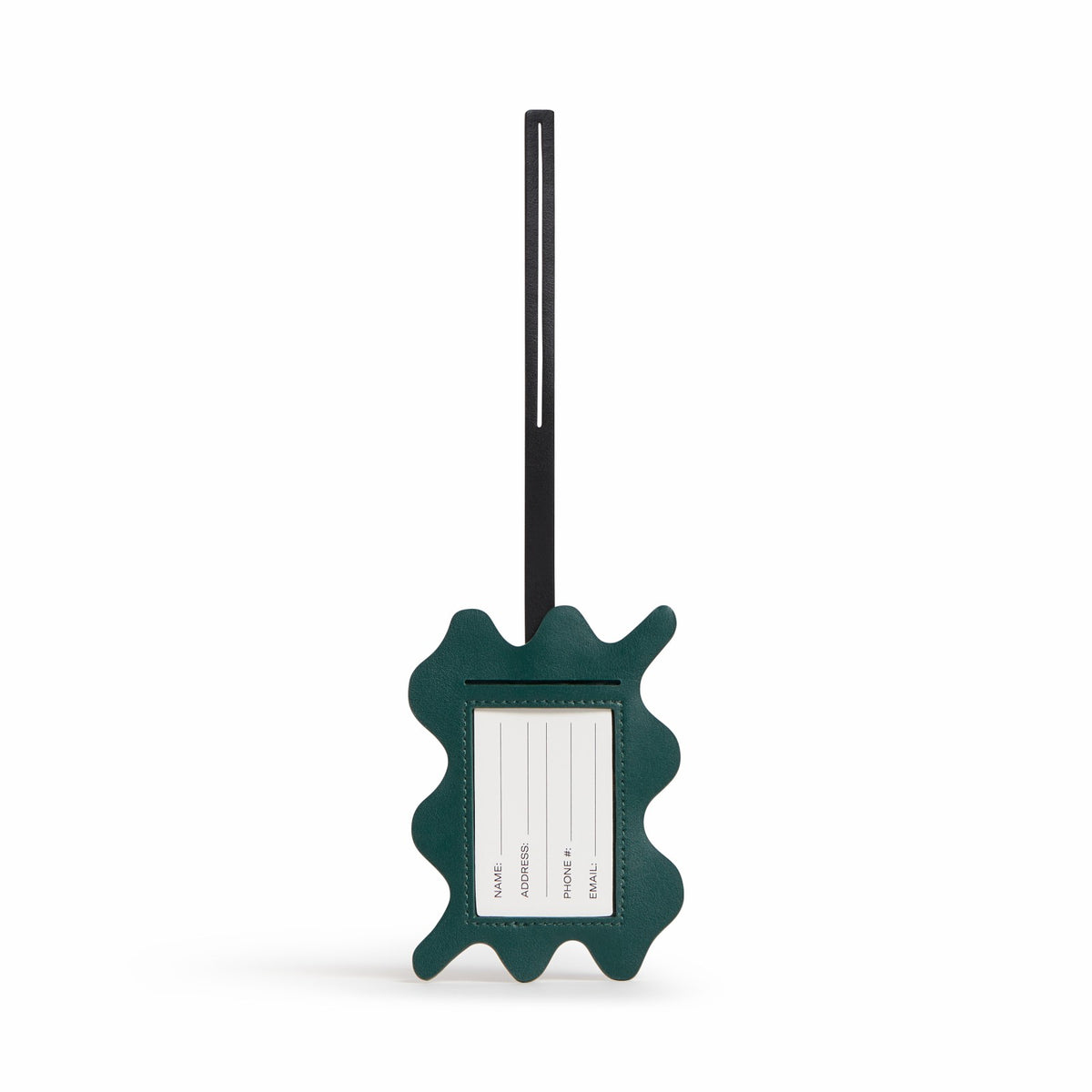 Squiggly Luggage Tag Vegan Leather Olive