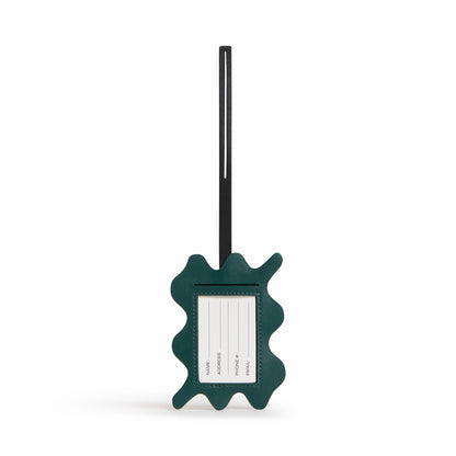 Squiggly Luggage Tag Vegan Leather Olive