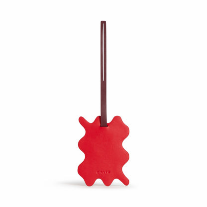 Squiggly Luggage Tag Vegan Leather Burgundy