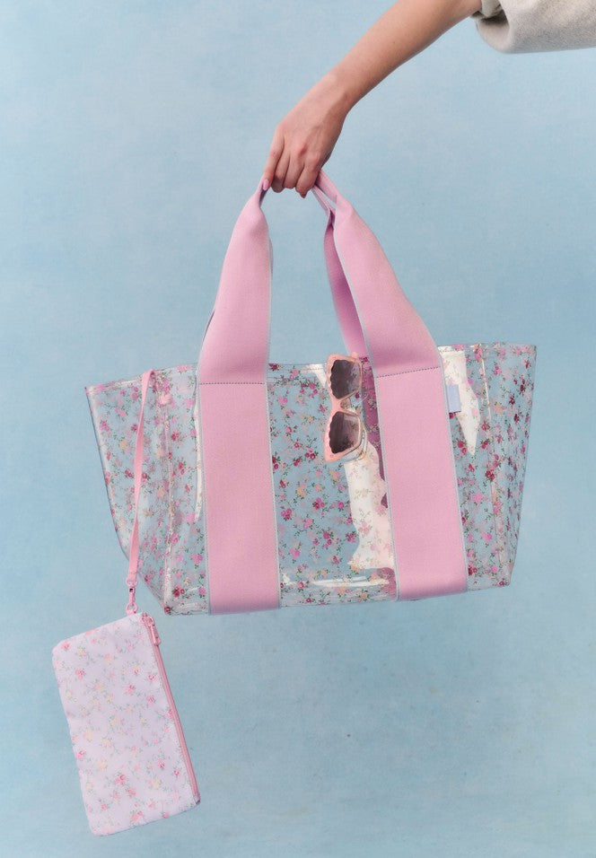 STATE x LoveShackFancy Wellington Cabana Tote TPU Wildflower Blue