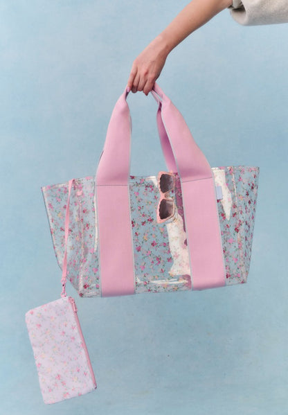 STATE x LoveShackFancy Wellington Cabana Tote TPU Wildflower Blue