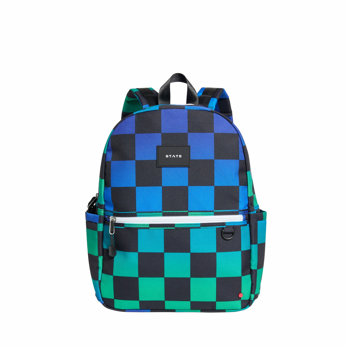 Kane Kids Travel Backpack Printed Canvas Blue Checkerboard