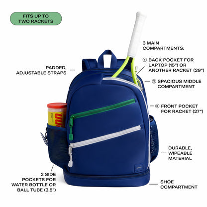 Lenox Tennis Backpack Nylon Navy
