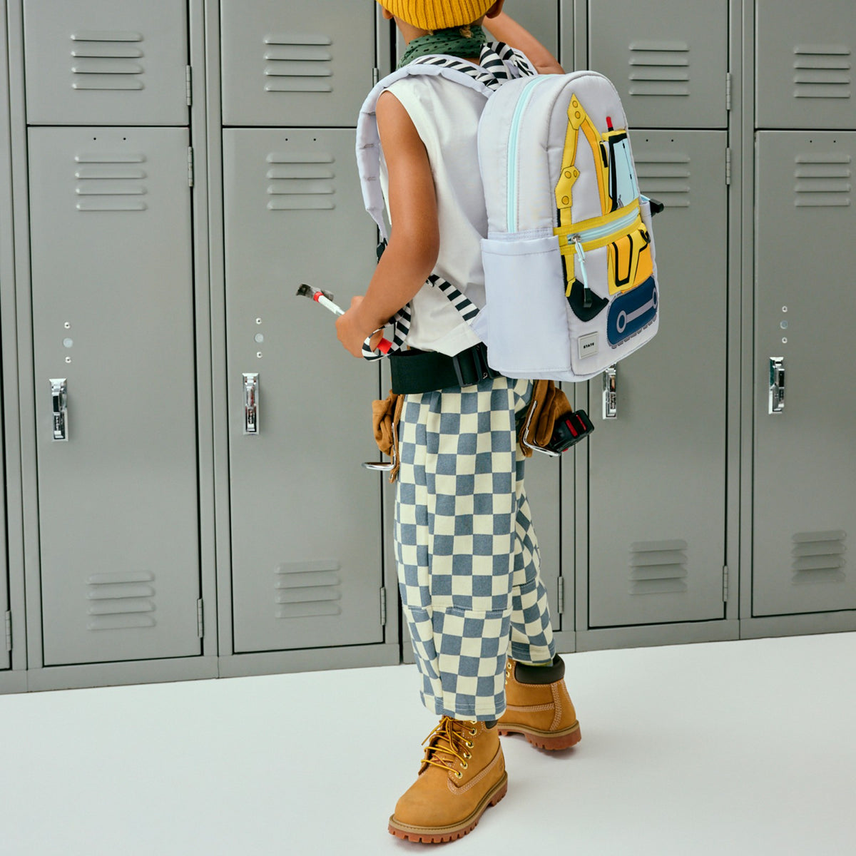Kane Kids Mini Backpack Nylon Puffer Construction Truck