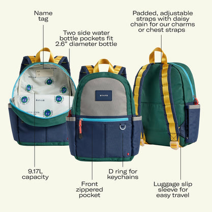 Kane Kids Mini Backpack Recycled Polycanvas Solid Navy