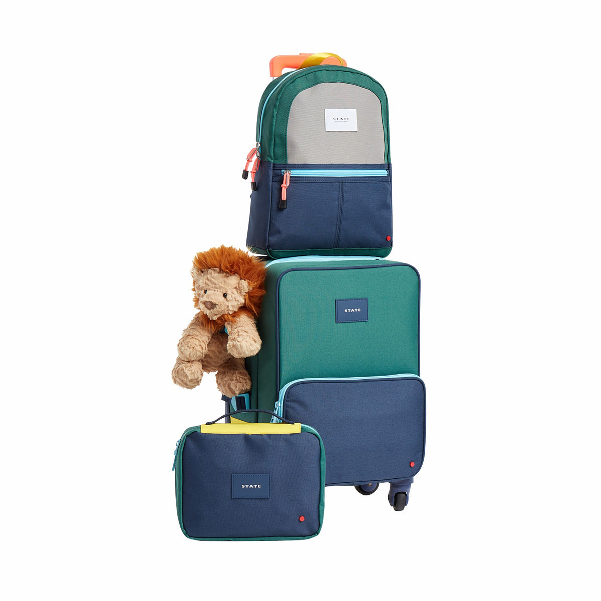 Kane Kids Mini Travel Backpack Color Block Green/Navy