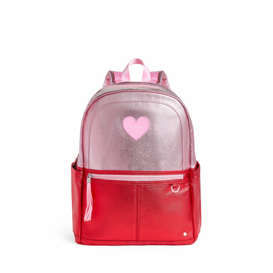 Kane Kids Double Pocket Backpack Metallic Pink/Red Colorblock