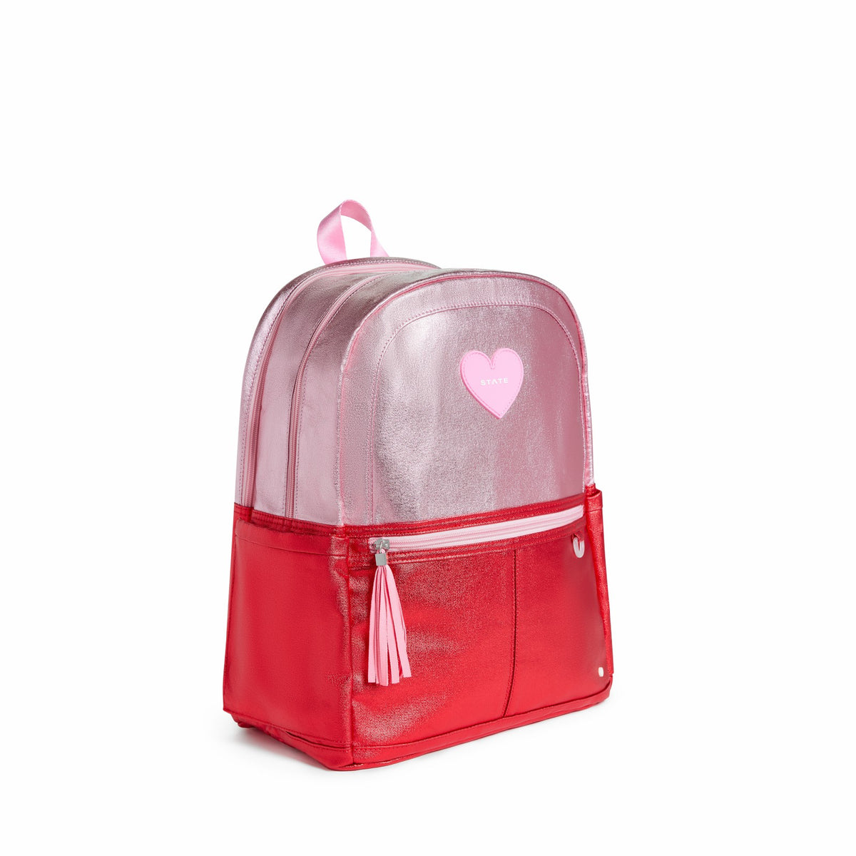 Kane Kids Double Pocket Backpack Metallic Pink/Red Colorblock