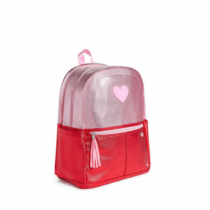 Kane Kids Double Pocket Backpack Metallic Pink/Red Colorblock