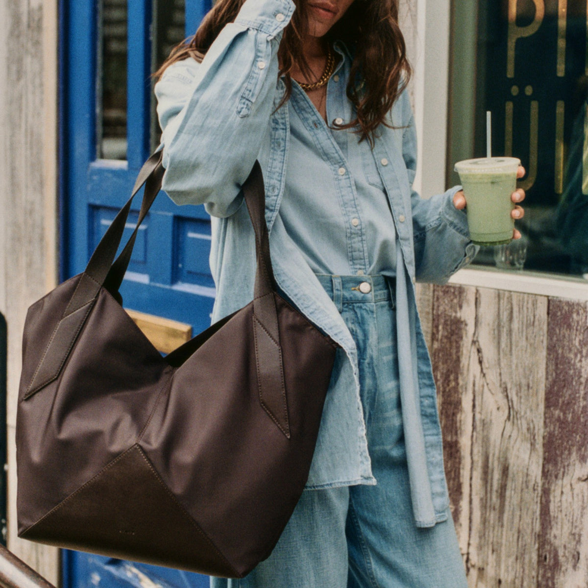 Beverly Tote Recycled Nylon Brown