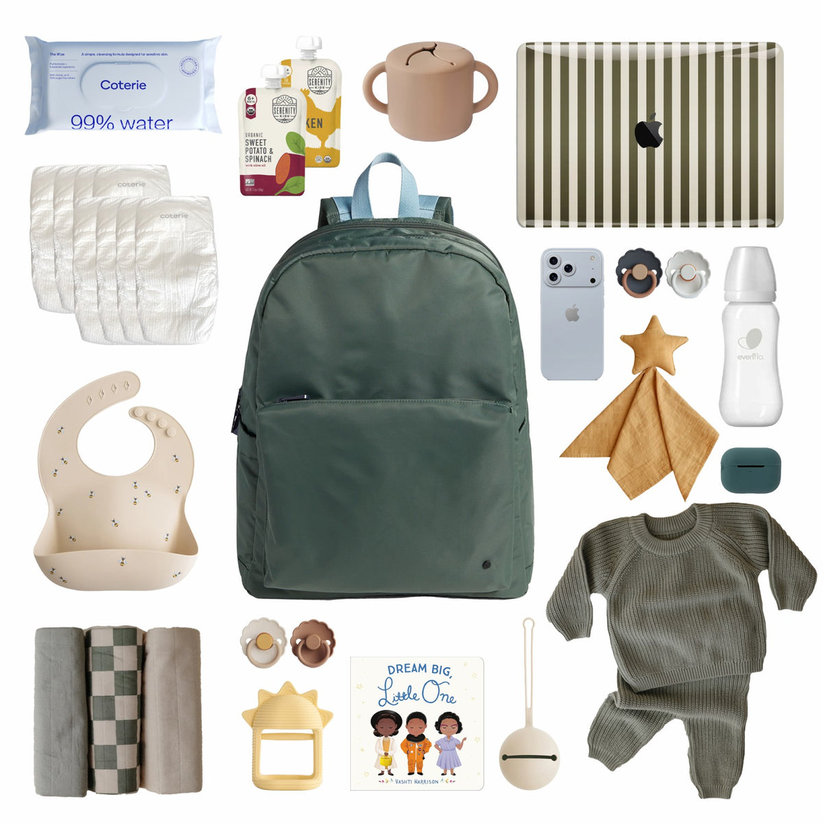 Lorimer Diaper Bag Nylon Ice Blue