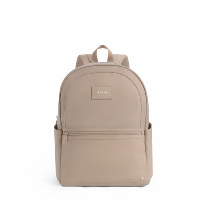 Evans Double Pocket Backpack Recycled Nylon Sand