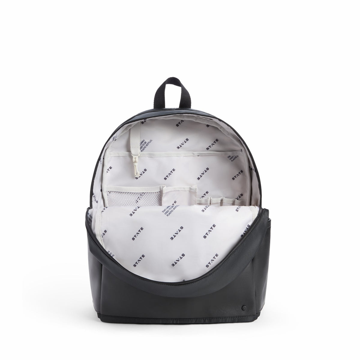 Evans Double Pocket Backpack Recycled Nylon Black