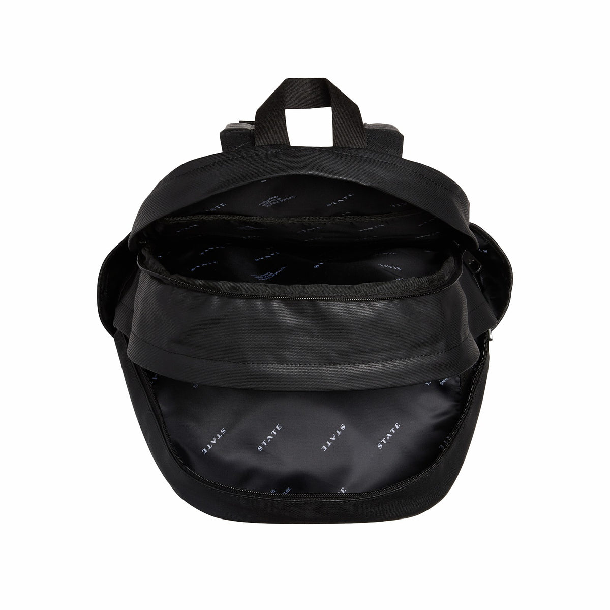 Kane Double Pocket Large Backpack Coated Canvas Black