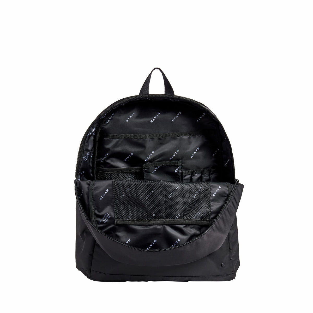 Evans Double Pocket Large Backpack Nylon Black