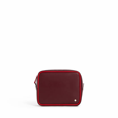 Travel Pouch Set of Two Vegan Leather Burgundy