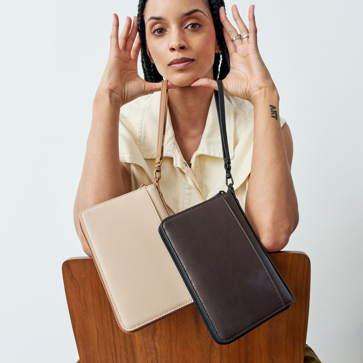 Passport Holder Vegan Leather Brown