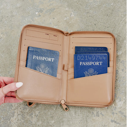 Passport Holder Vegan Leather Sand