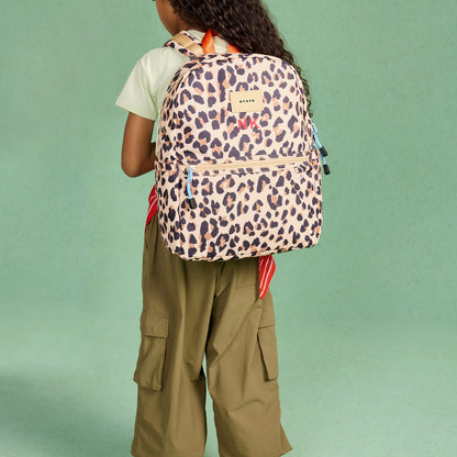 Kane Kids Travel Backpack Printed Canvas Leopard