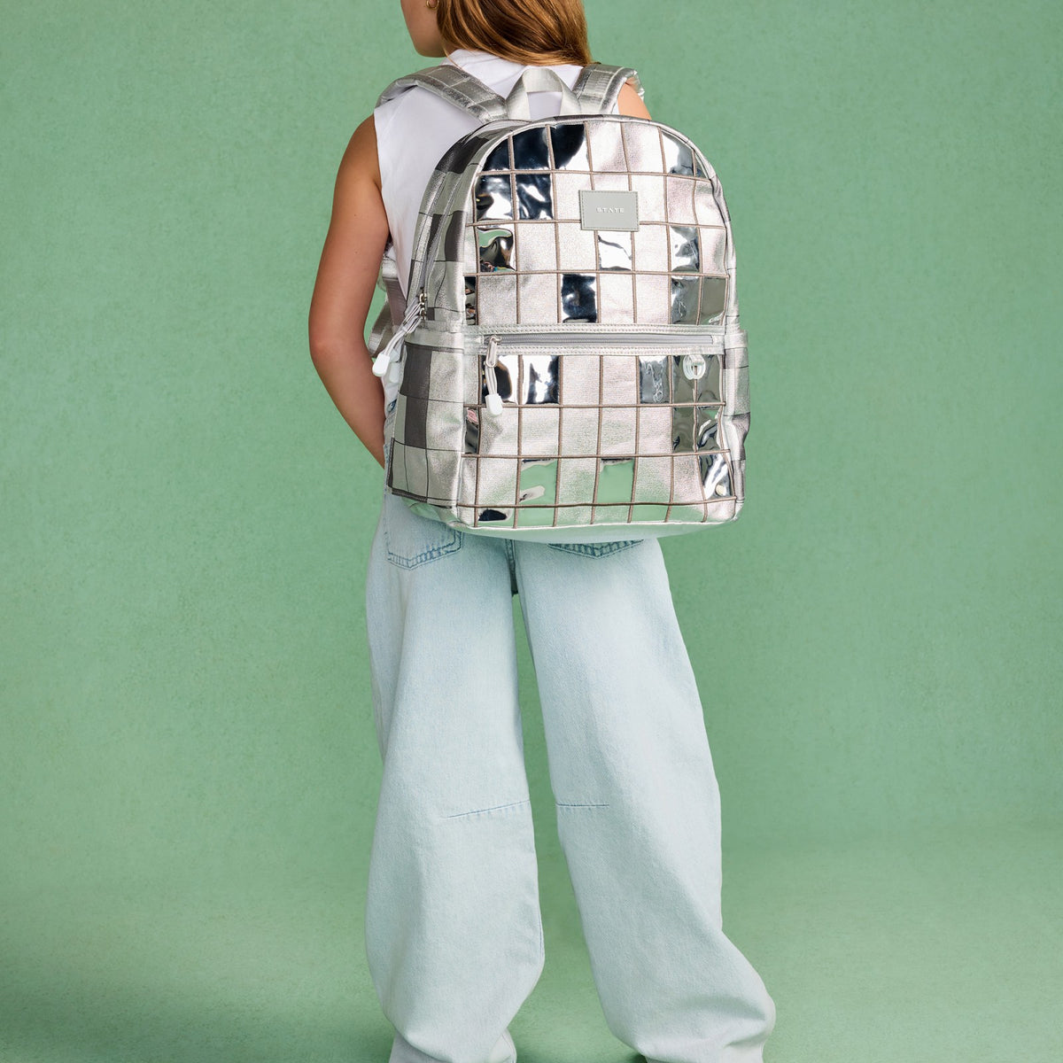 Kane Double Pocket Backpack Metallic Discoballs