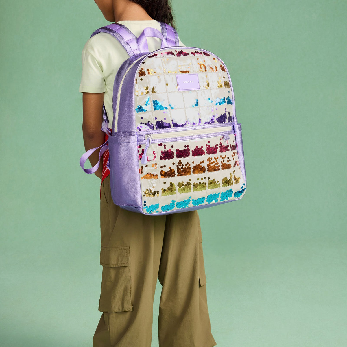 Kane Kids Backpack Lilac Quilted Sequins