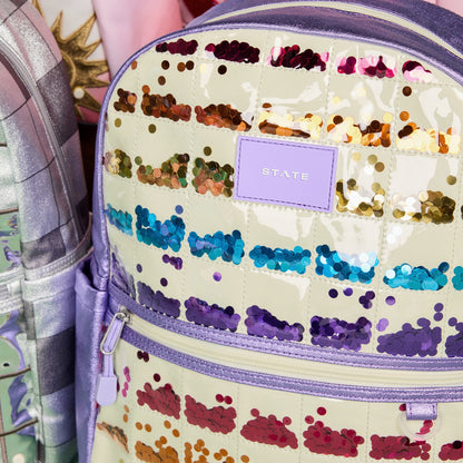 Kane Kids Backpack Lilac Quilted Sequins